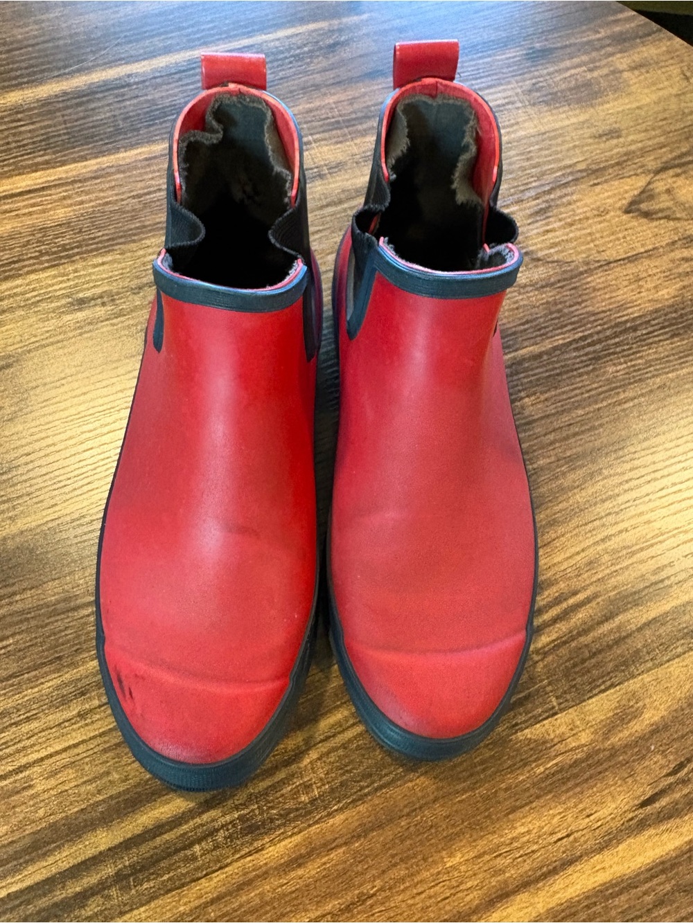 Women's Red Chelsea-Style Waterproof Winter Boots